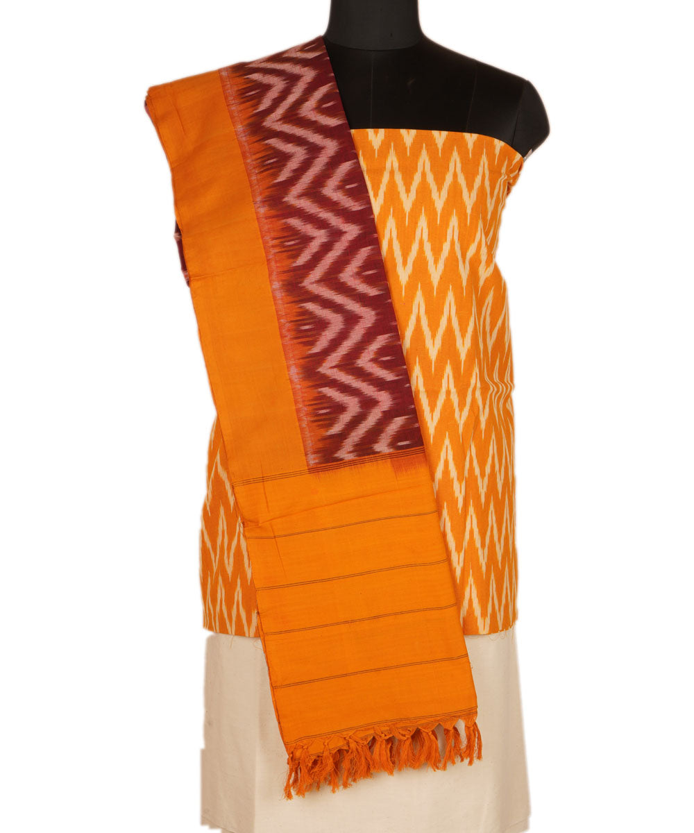 3pc Yellow handwoven dress material pochampally ikkat