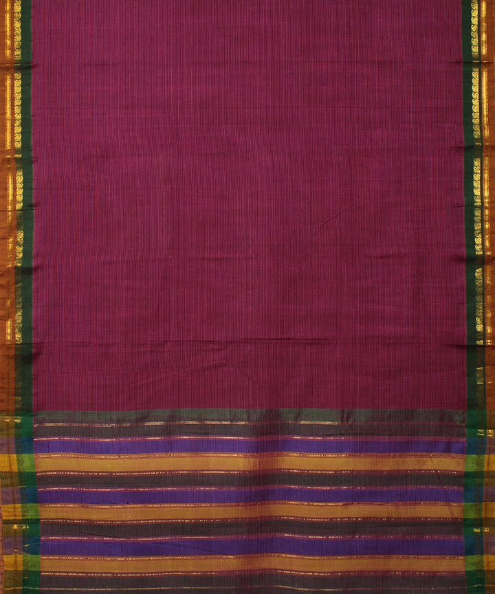 Purple cotton handloom gadwal saree