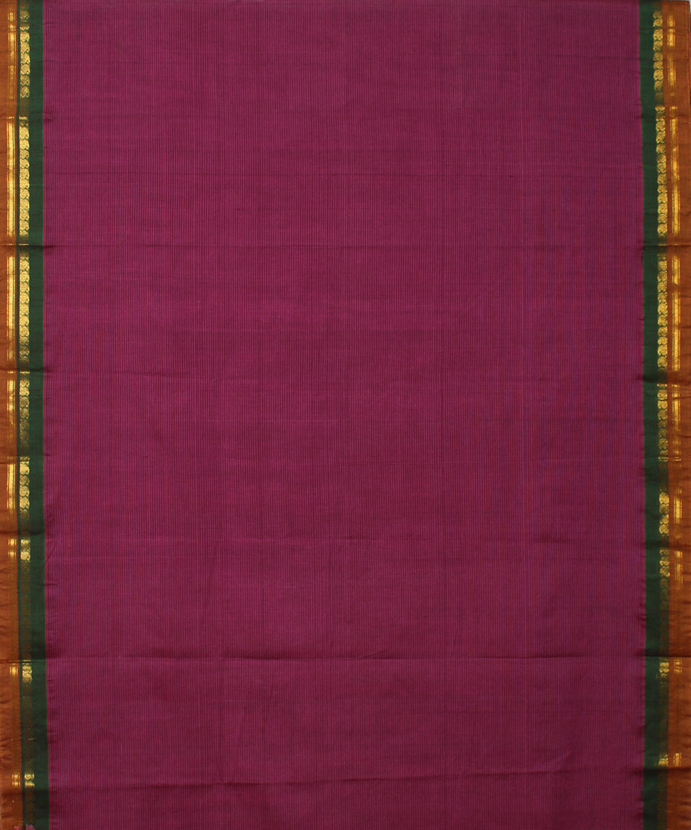 Purple cotton handloom gadwal saree