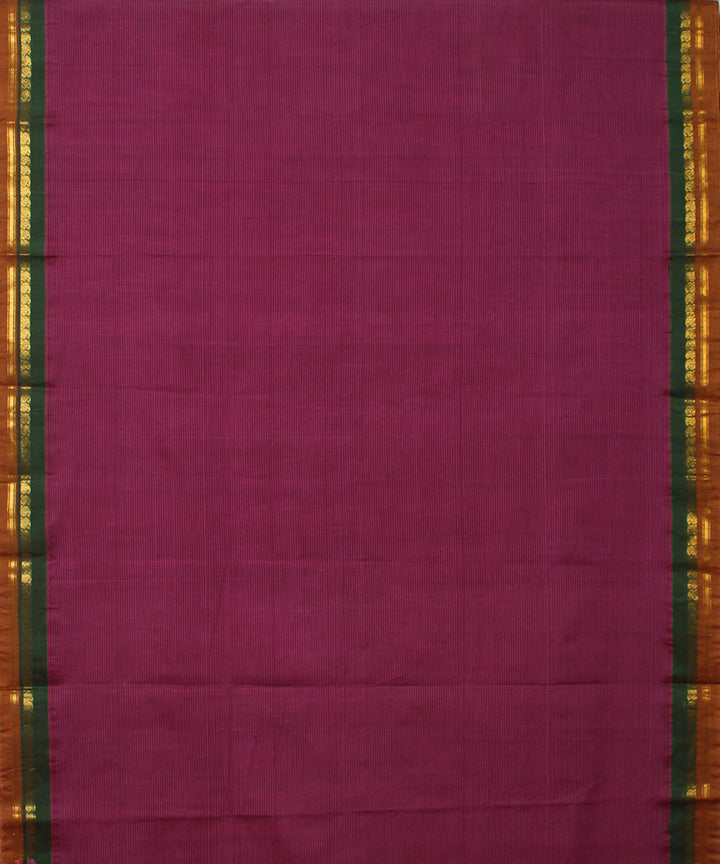 Purple cotton handloom gadwal saree