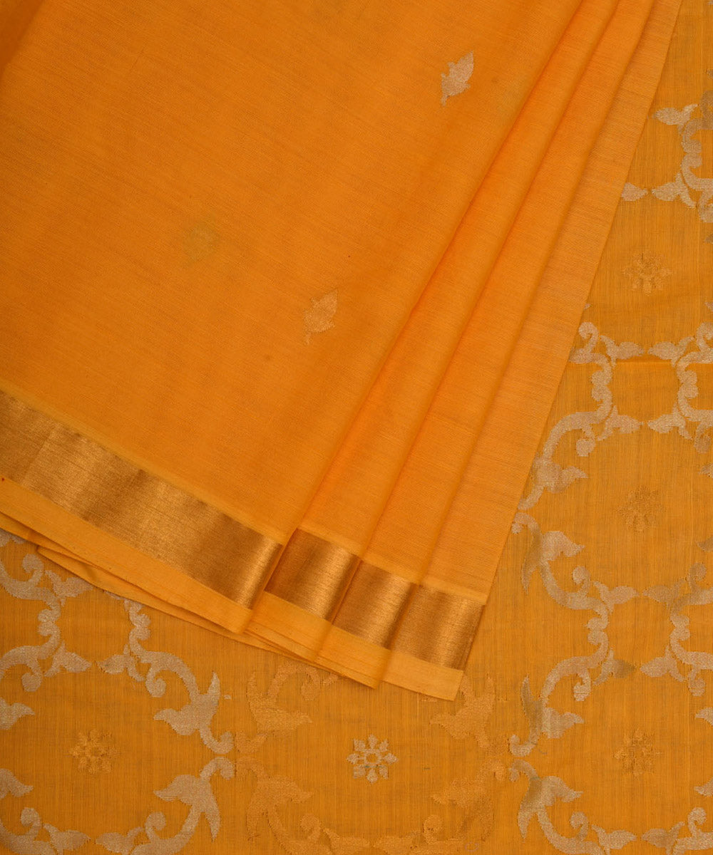 Yellow cotton handwoven uppada saree