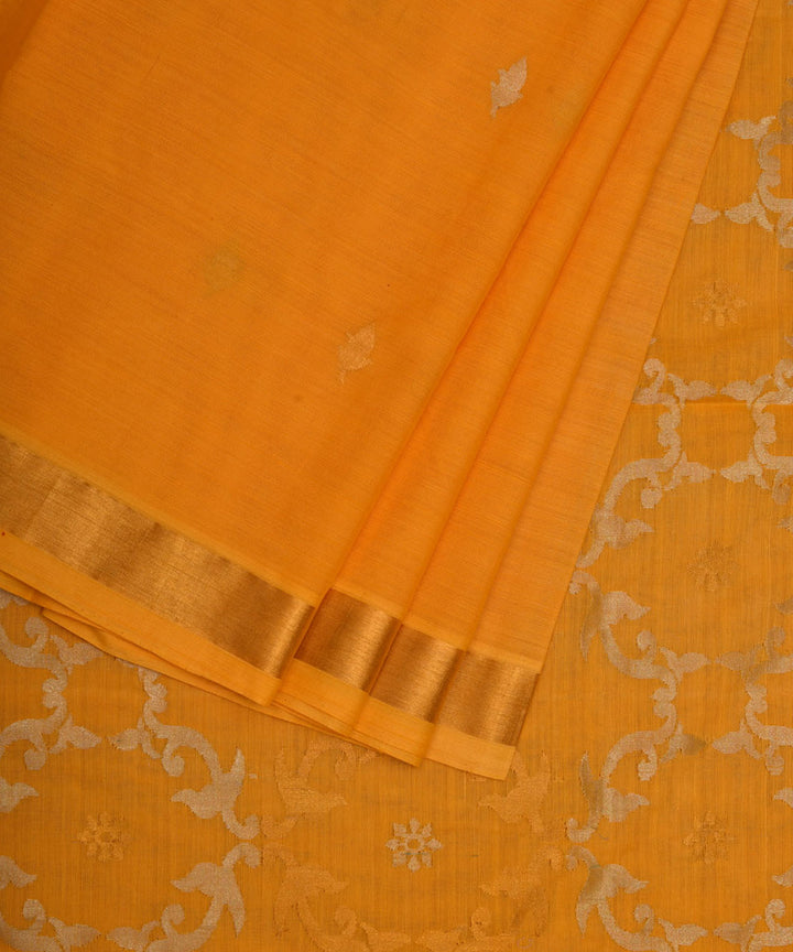 Yellow cotton handwoven uppada saree