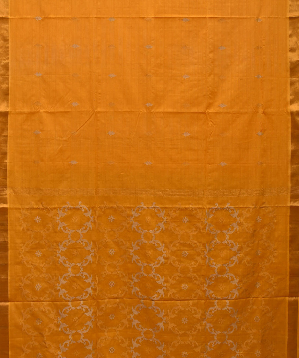 Yellow cotton handwoven uppada saree