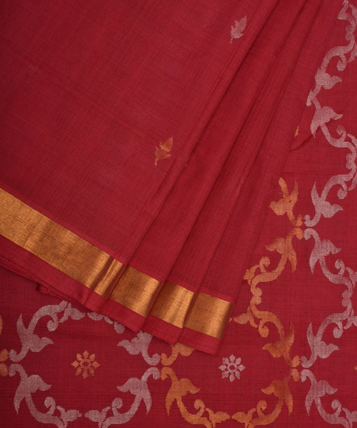 Red cotton handloom uppada saree