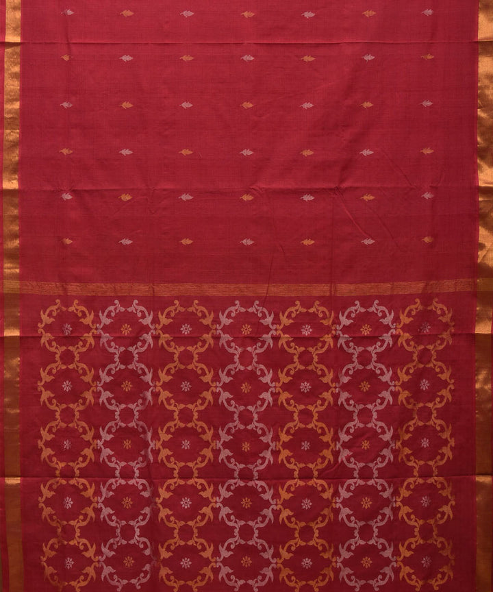 Red cotton handloom uppada saree