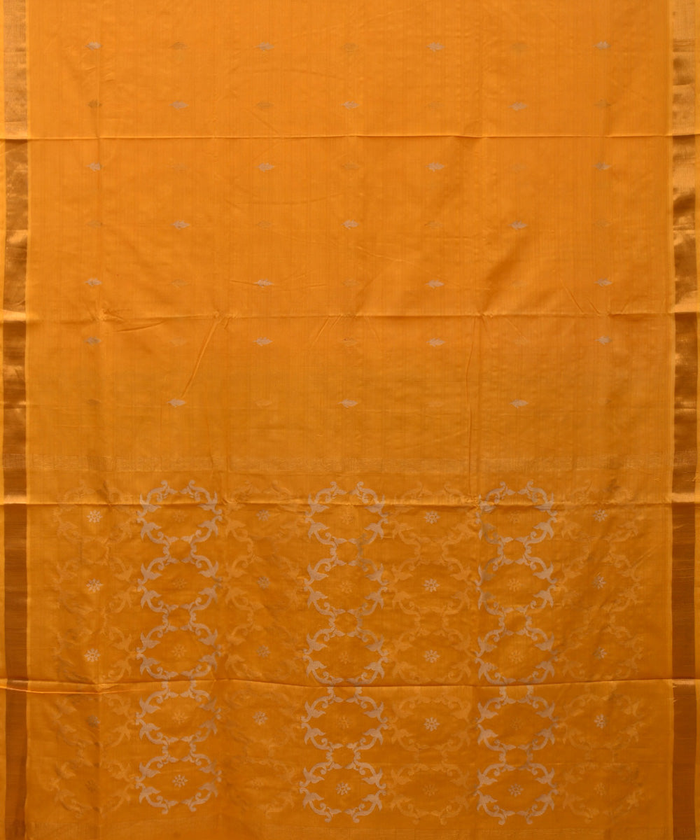Pale yellow cotton handwoven uppada saree