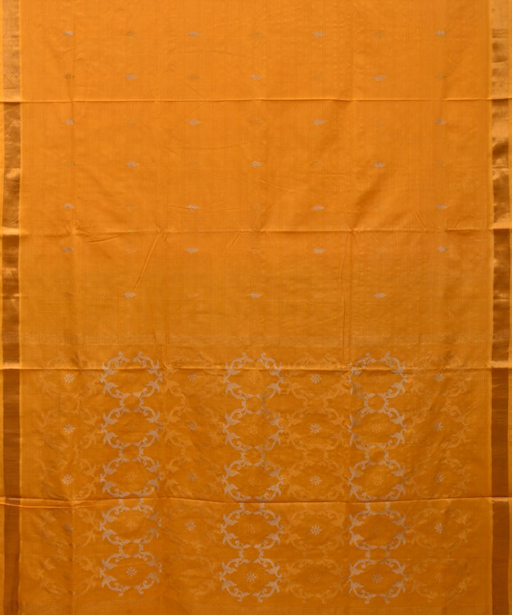 Pale yellow cotton handwoven uppada saree