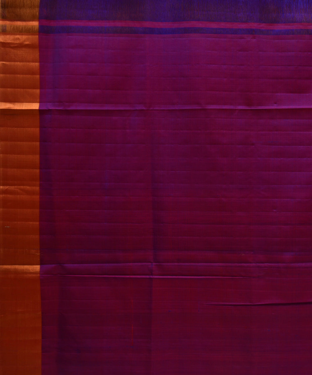 Mustard and purple silk handwoven uppada saree