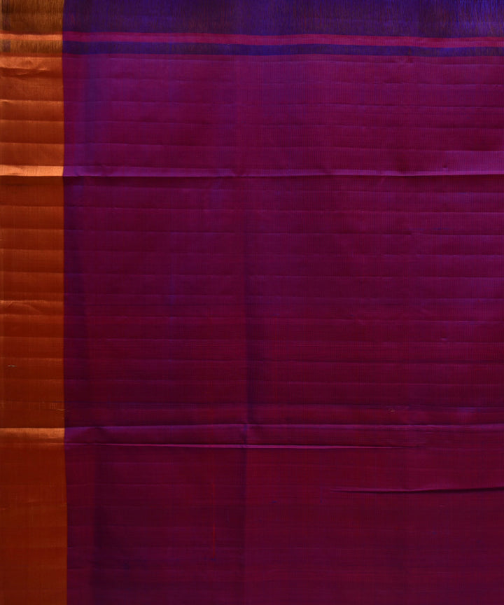 Mustard and purple silk handwoven uppada saree