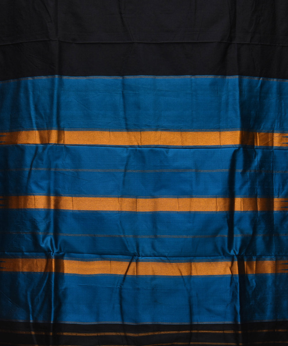Black blue silk handwoven narayanapet saree