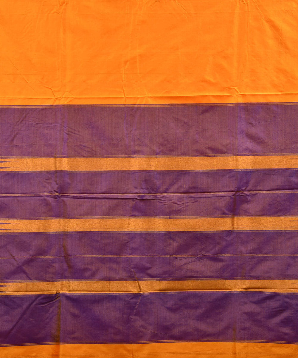 Yellow violet silk handwoven narayanapet saree