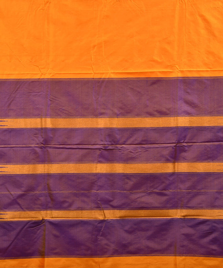 Yellow violet silk handwoven narayanapet saree
