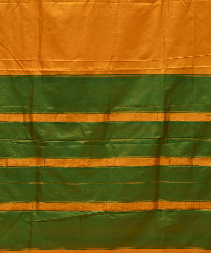Yellow green silk handwoven narayanapet saree