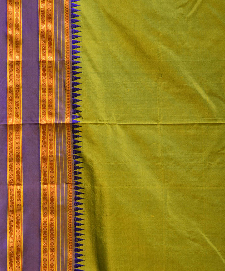 Light green blue silk handwoven narayanapet saree