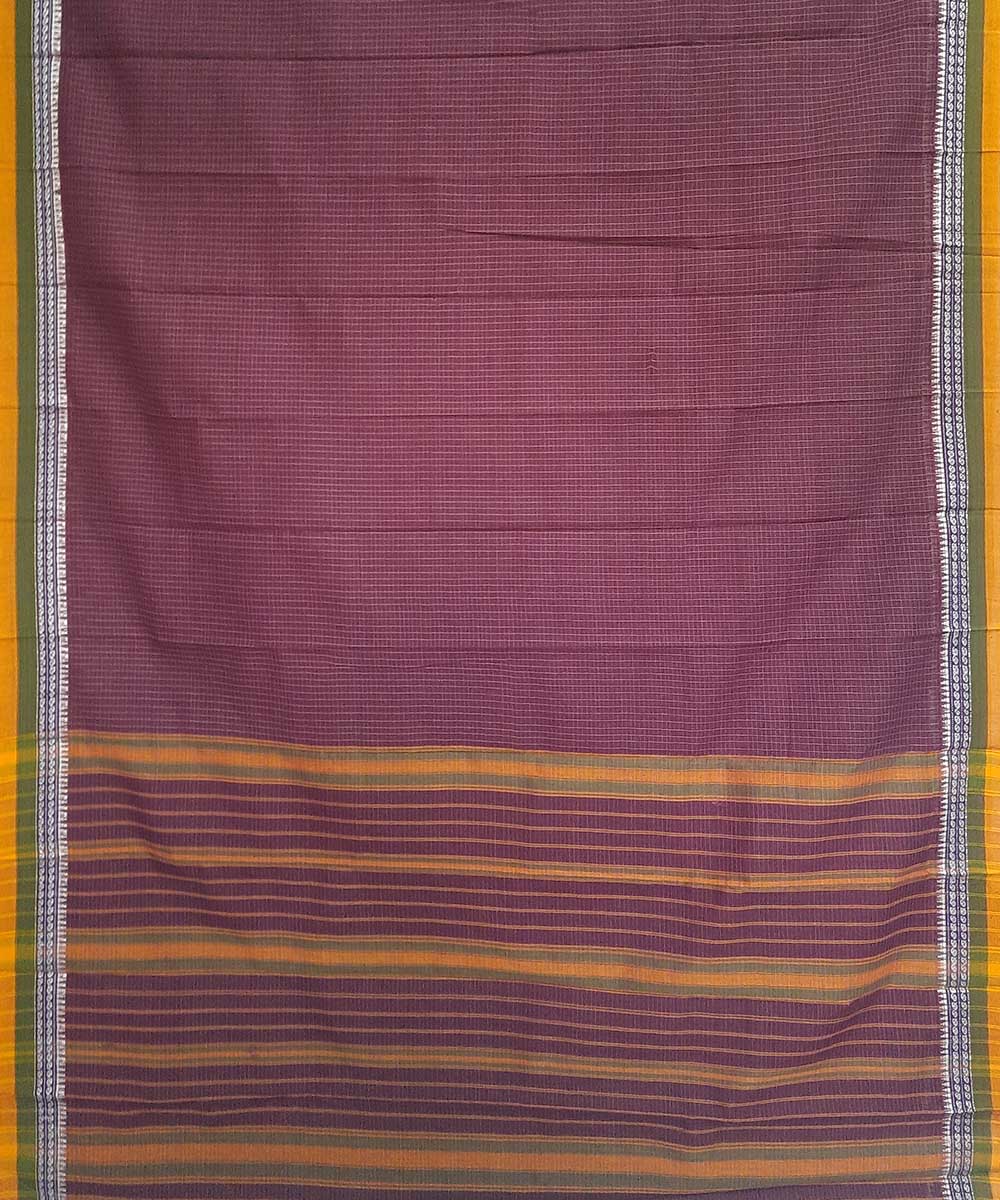 Maroon handwoven cotton narayanpet saree (9 meter)