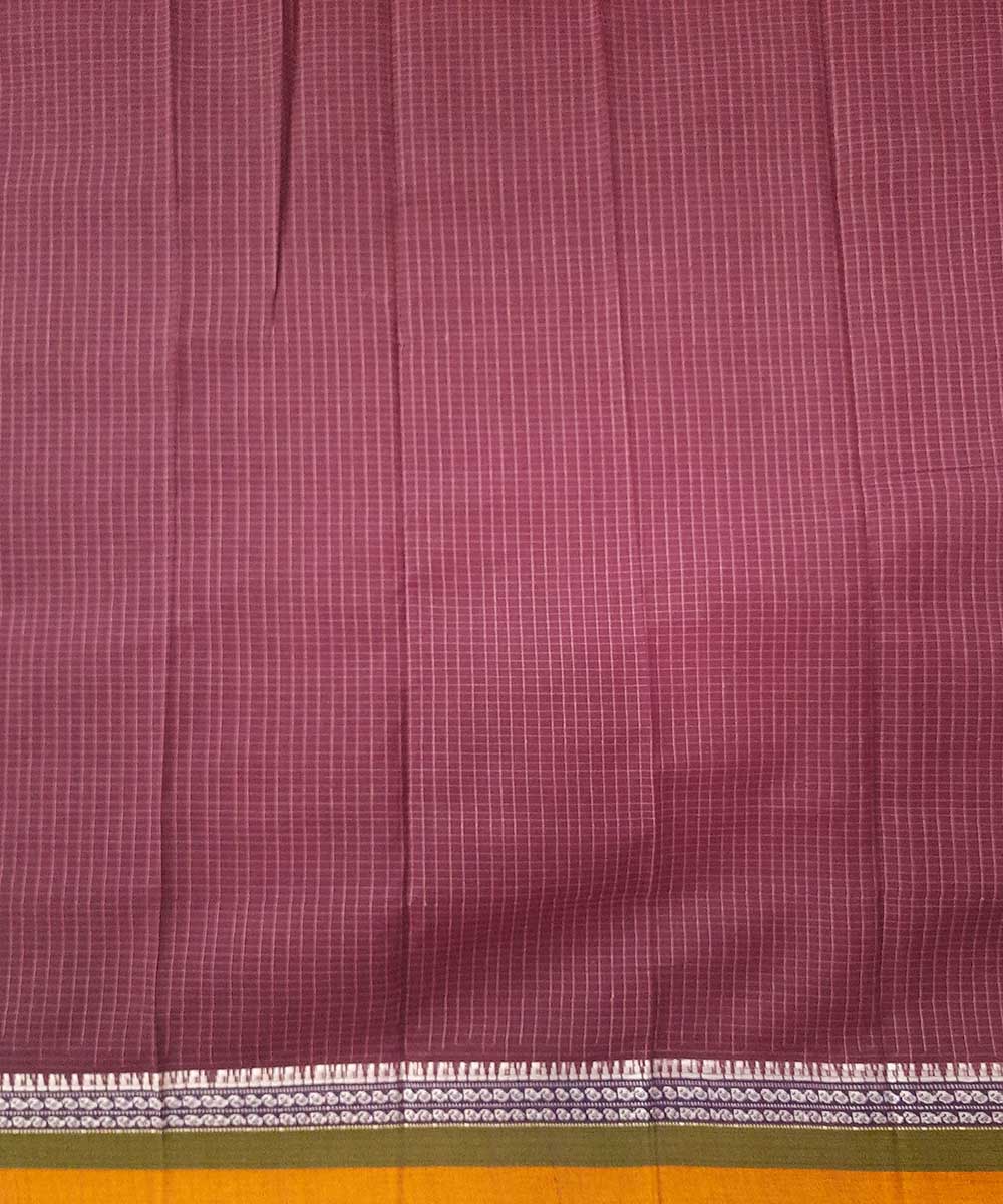 Maroon handwoven cotton narayanpet saree (9 meter)