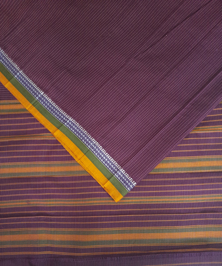 Maroon handwoven cotton narayanpet saree (9 meter)