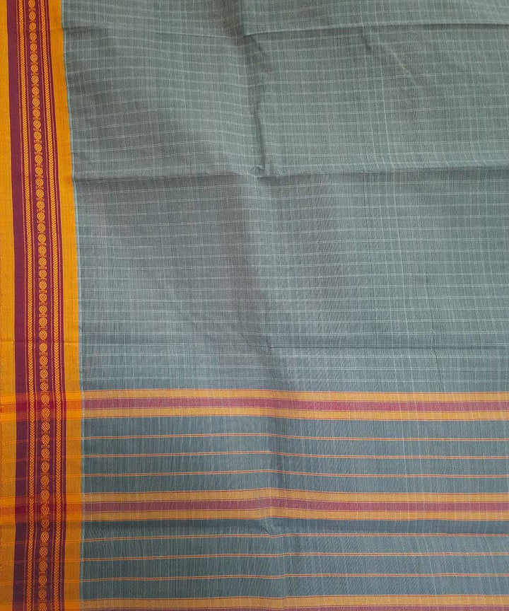 Grey handwoven narayanpet cotton saree (9 meter)