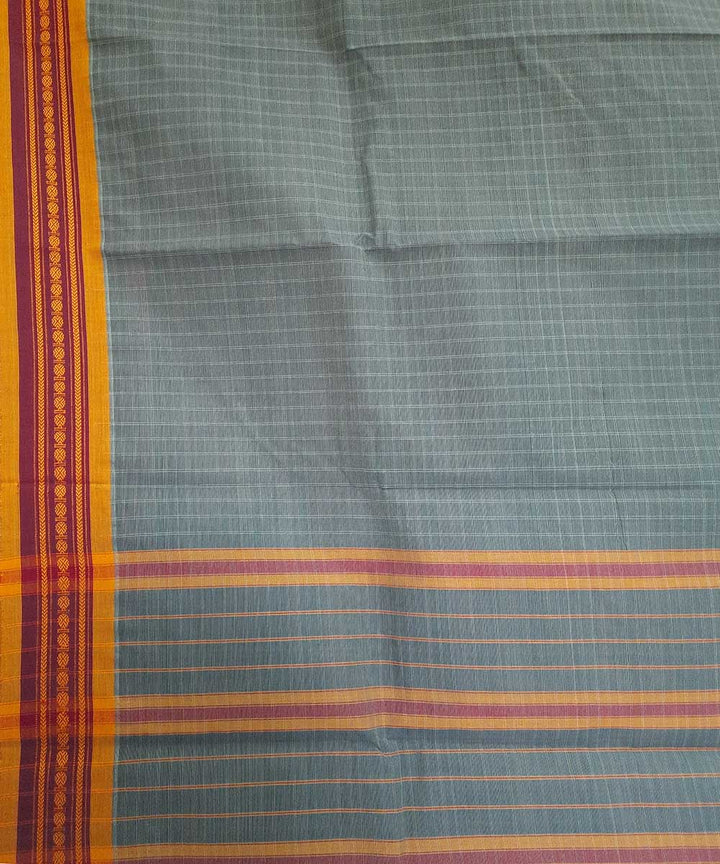 Grey handwoven narayanpet cotton saree (9 meter)