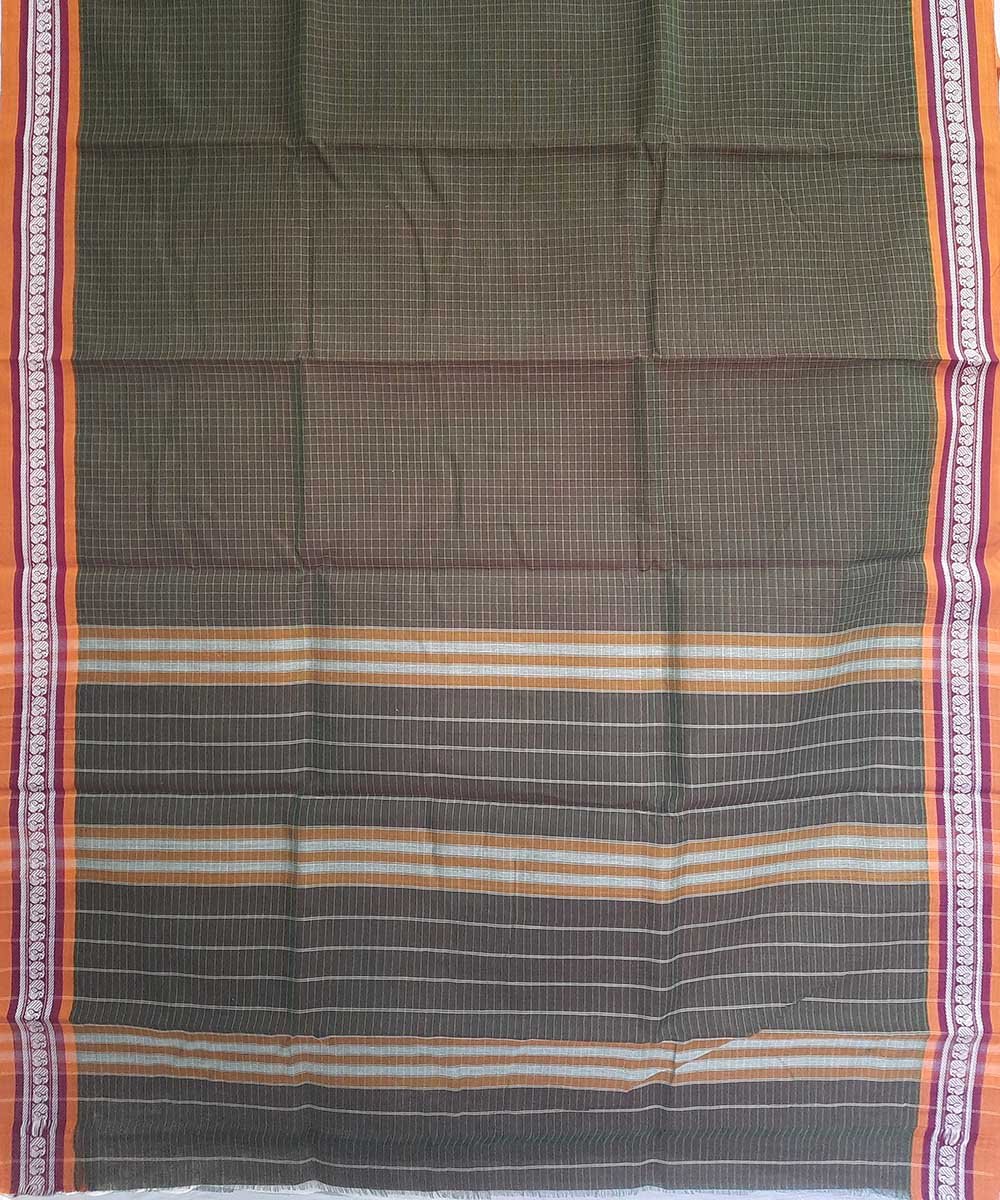 Light green hand woven narayanpet cotton saree (9 meter)