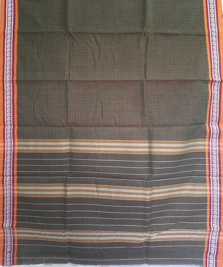 Light green hand woven narayanpet cotton saree (9 meter)