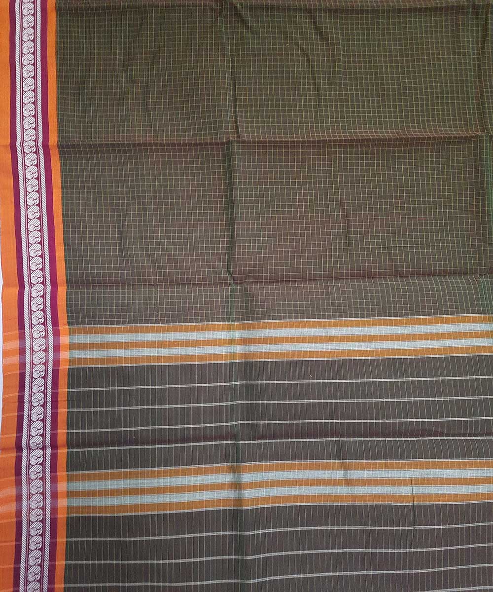 Light green hand woven narayanpet cotton saree (9 meter)