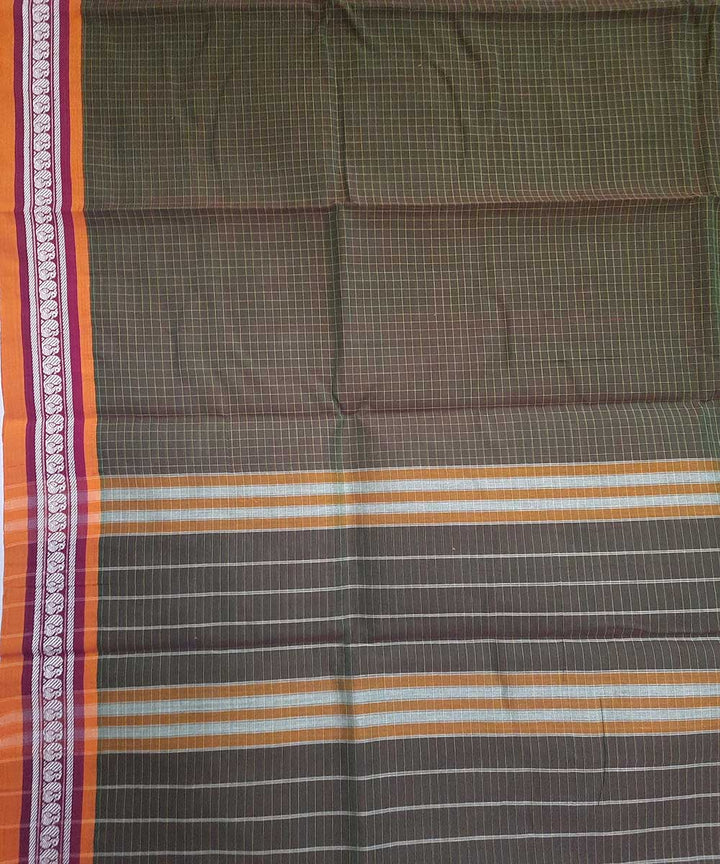 Light green hand woven narayanpet cotton saree (9 meter)