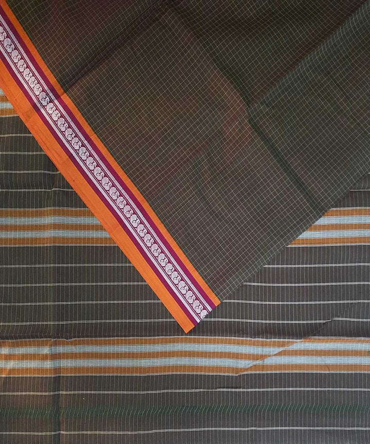 Light green hand woven narayanpet cotton saree (9 meter)