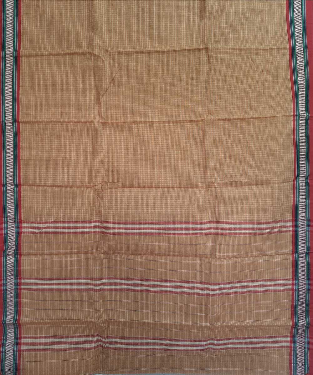 Cream handwoven narayanpet cotton saree (9 meter)