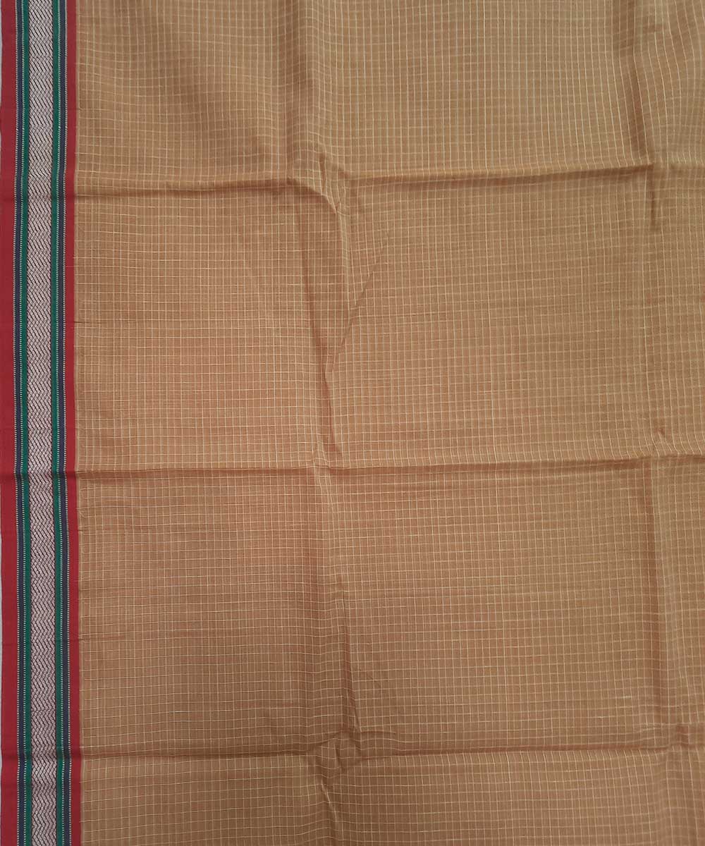 Cream handwoven narayanpet cotton saree (9 meter)