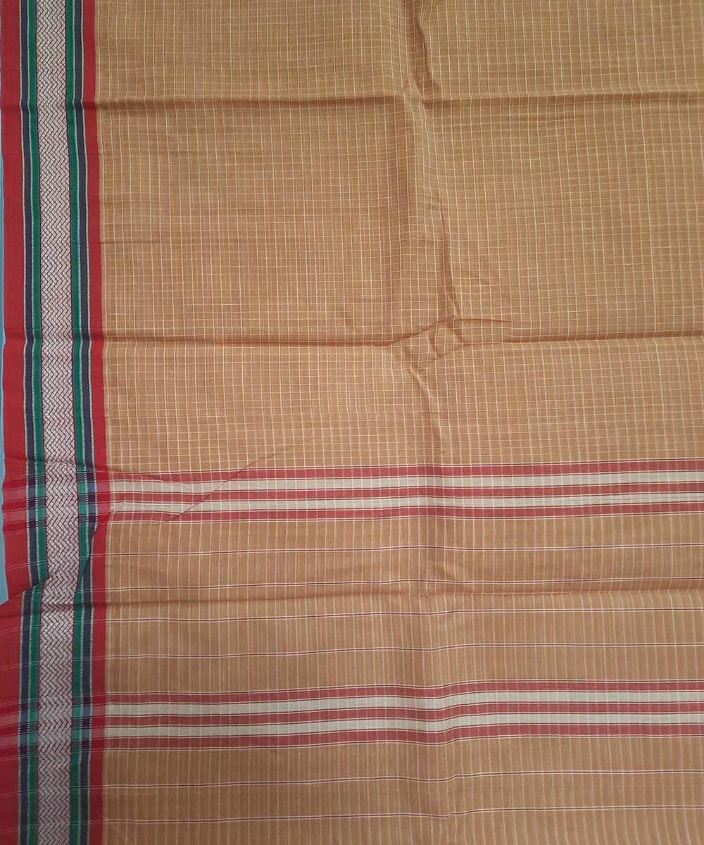 Cream handwoven narayanpet cotton saree (9 meter)