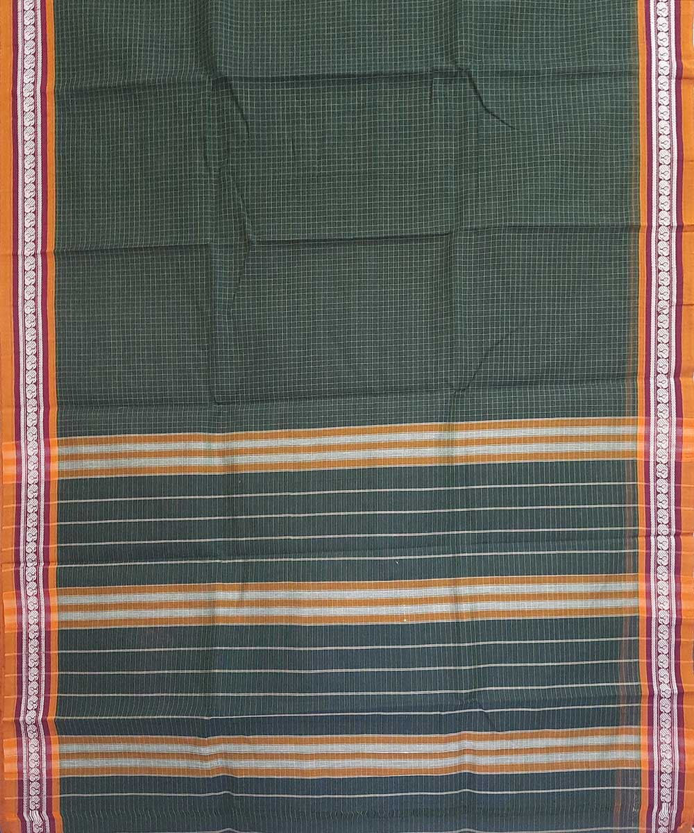 Dark green handwoven narayanpet cotton saree (9 meter)