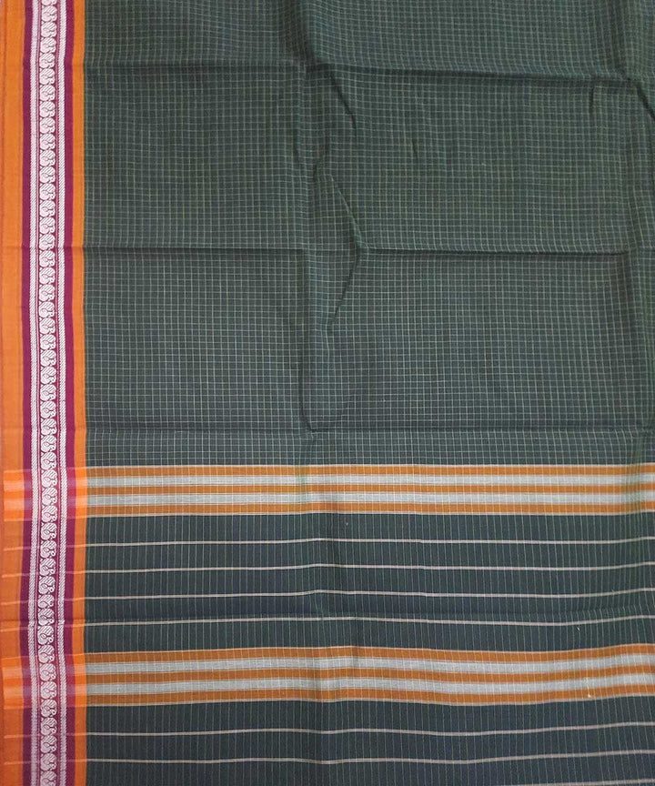 Dark green handwoven narayanpet cotton saree (9 meter)