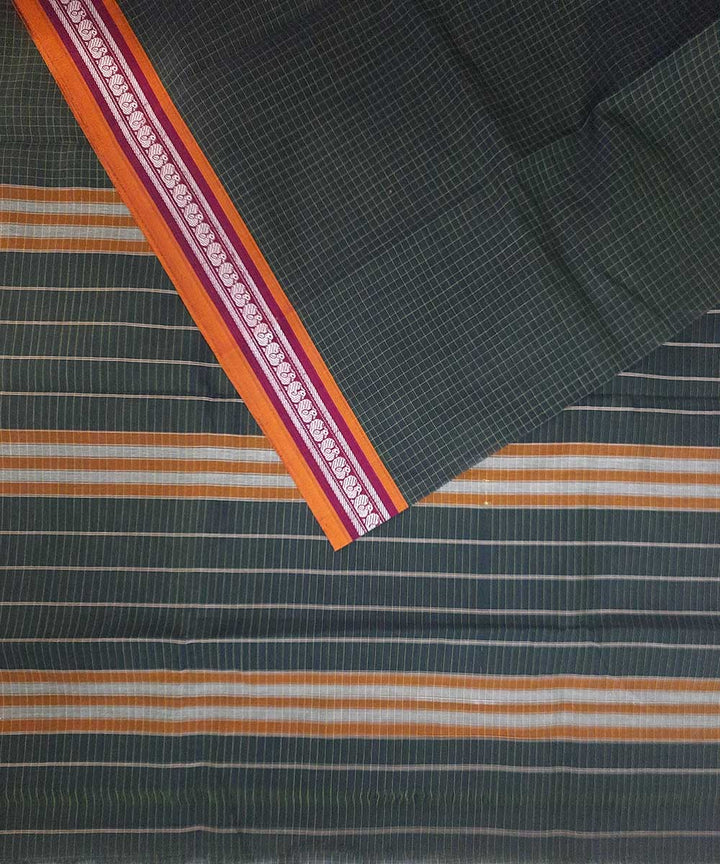 Dark green handwoven narayanpet cotton saree (9 meter)