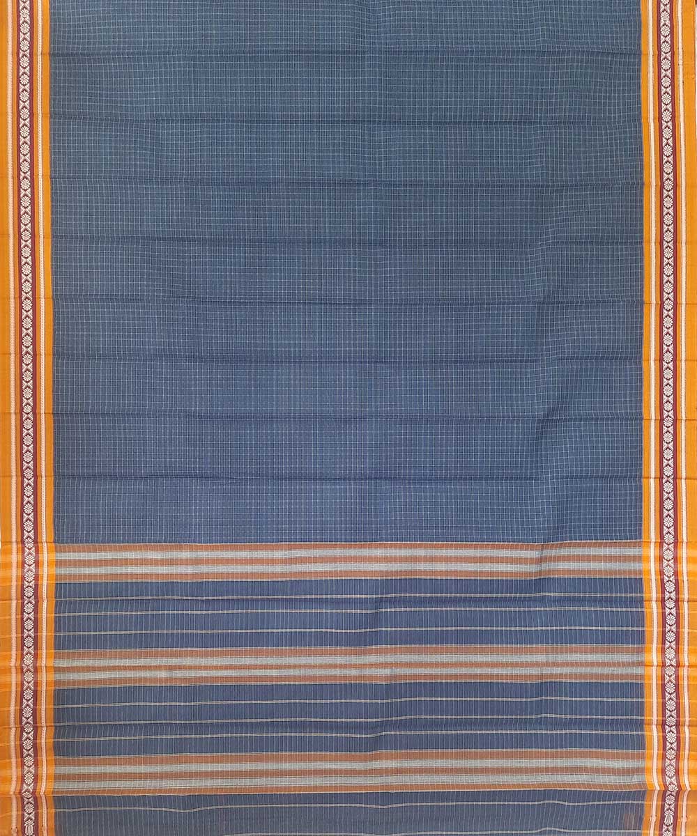 Navy blue handwoven narayanpet cotton saree