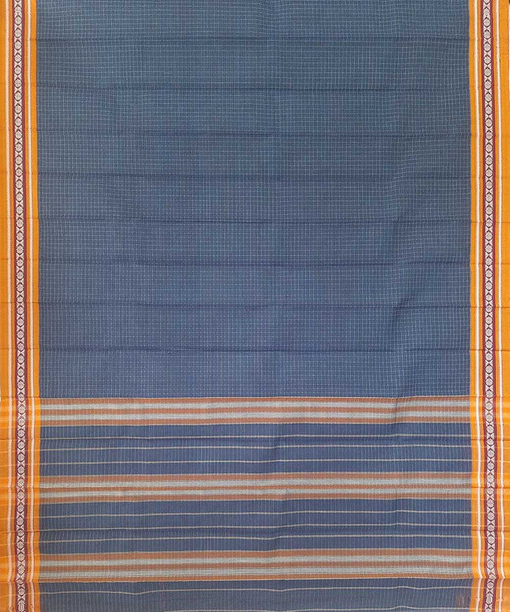 Navy blue handwoven narayanpet cotton saree