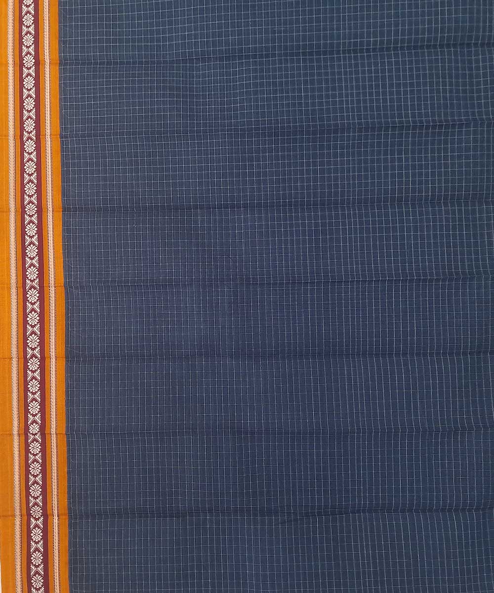 Navy blue handwoven narayanpet cotton saree