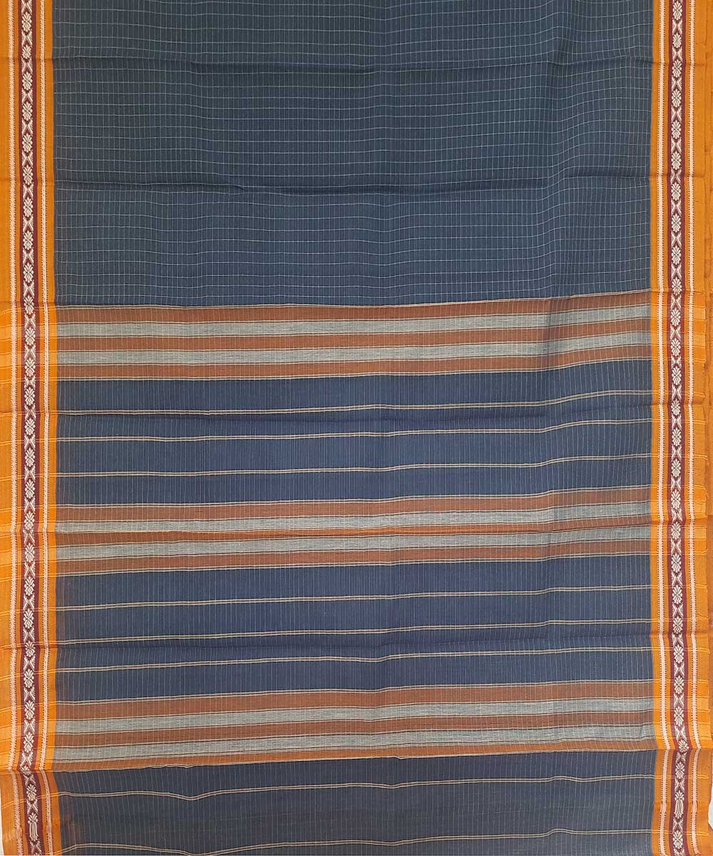 Navy blue handwoven narayanpet cotton saree