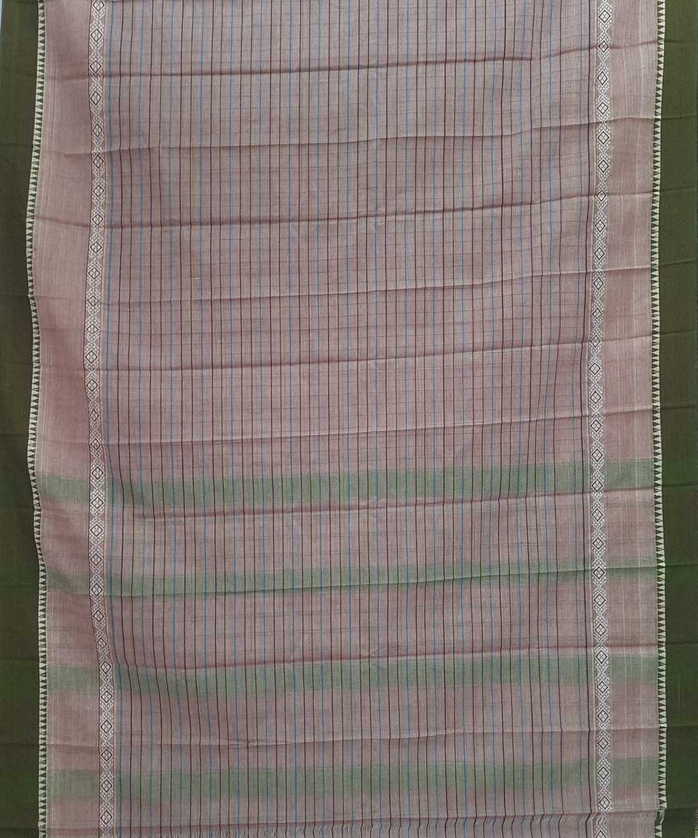 Light pink handwoven narayanpet cotton saree