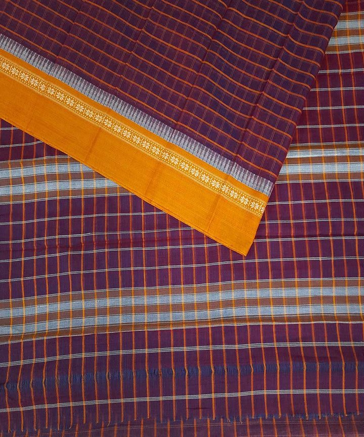 Brown handloom narayanpet cotton saree