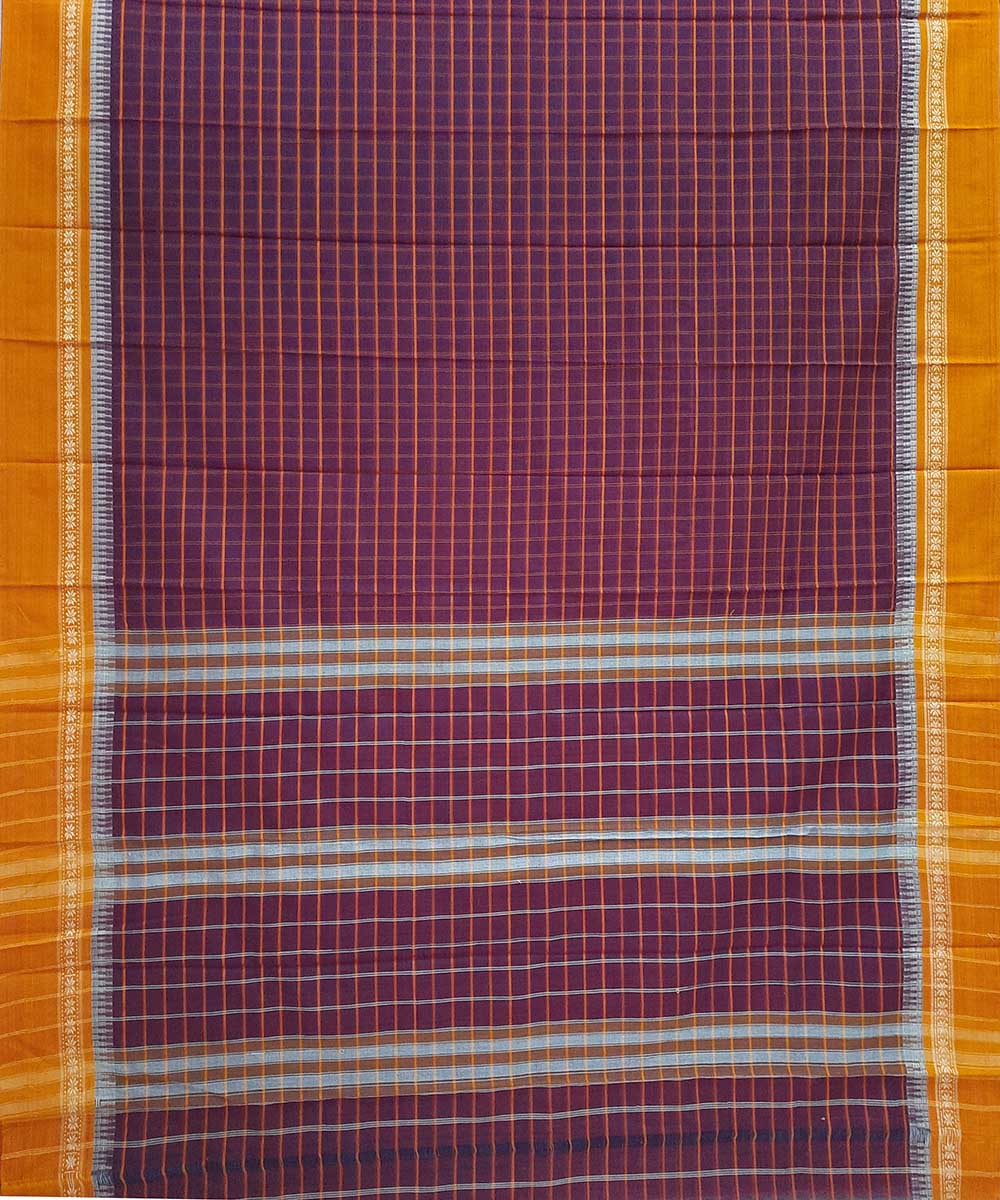 Brown handloom narayanpet cotton saree