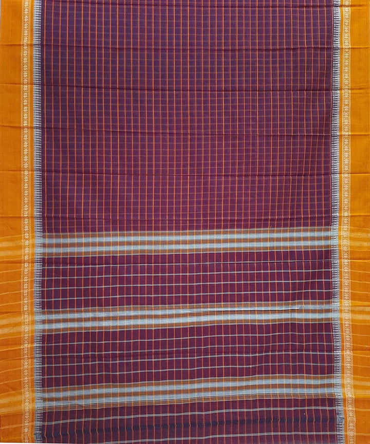 Brown handloom narayanpet cotton saree