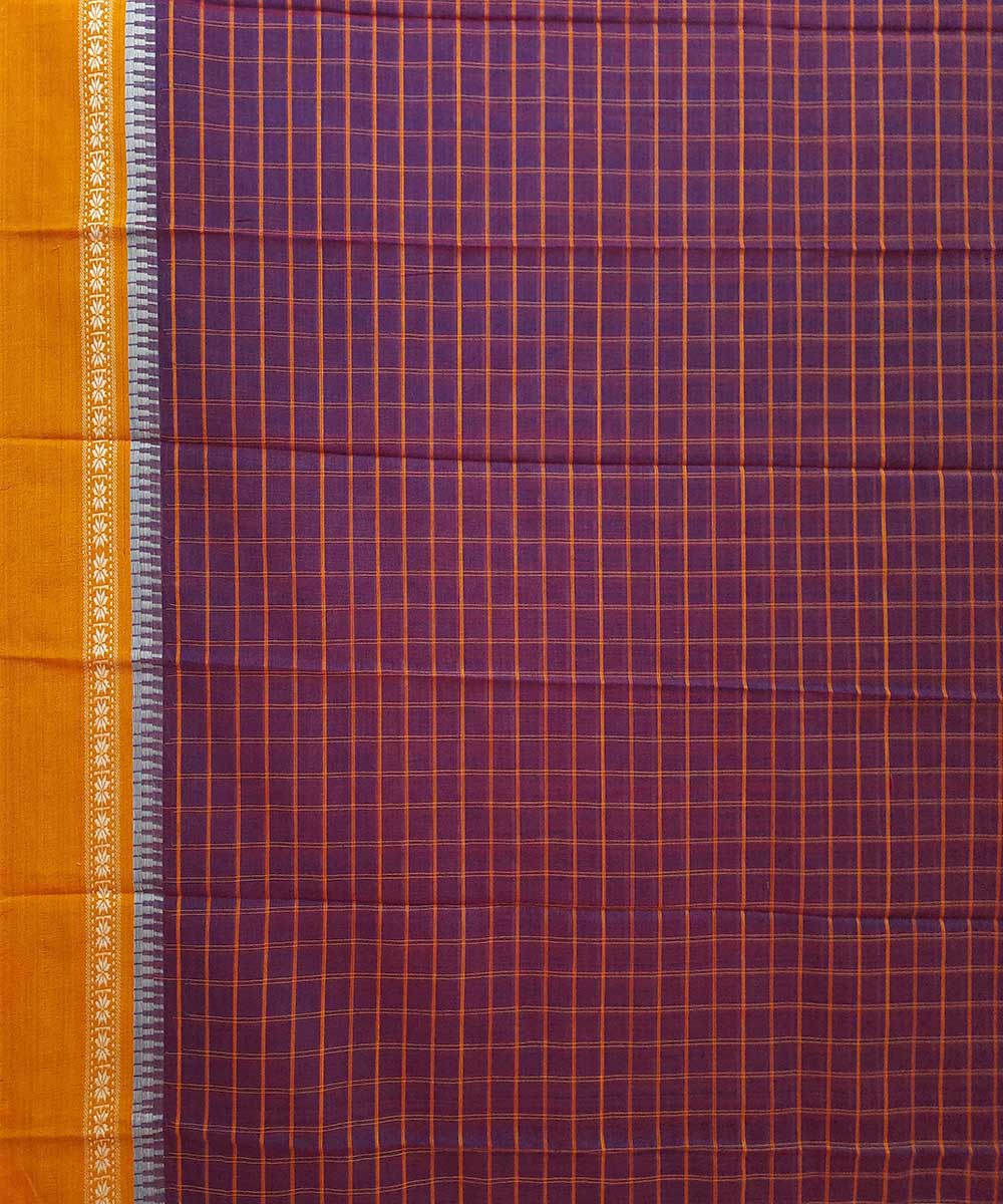 Brown handloom narayanpet cotton saree