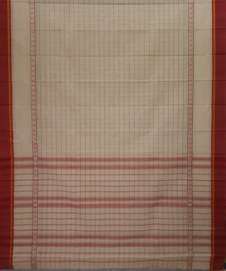 Light cream handwoven narayanpet cotton saree