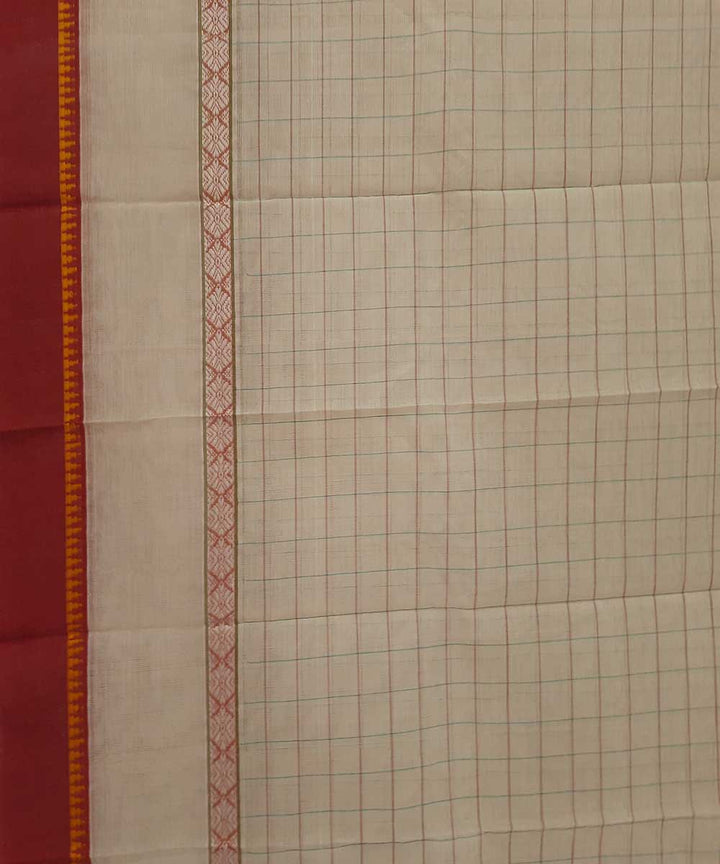Light cream handwoven narayanpet cotton saree