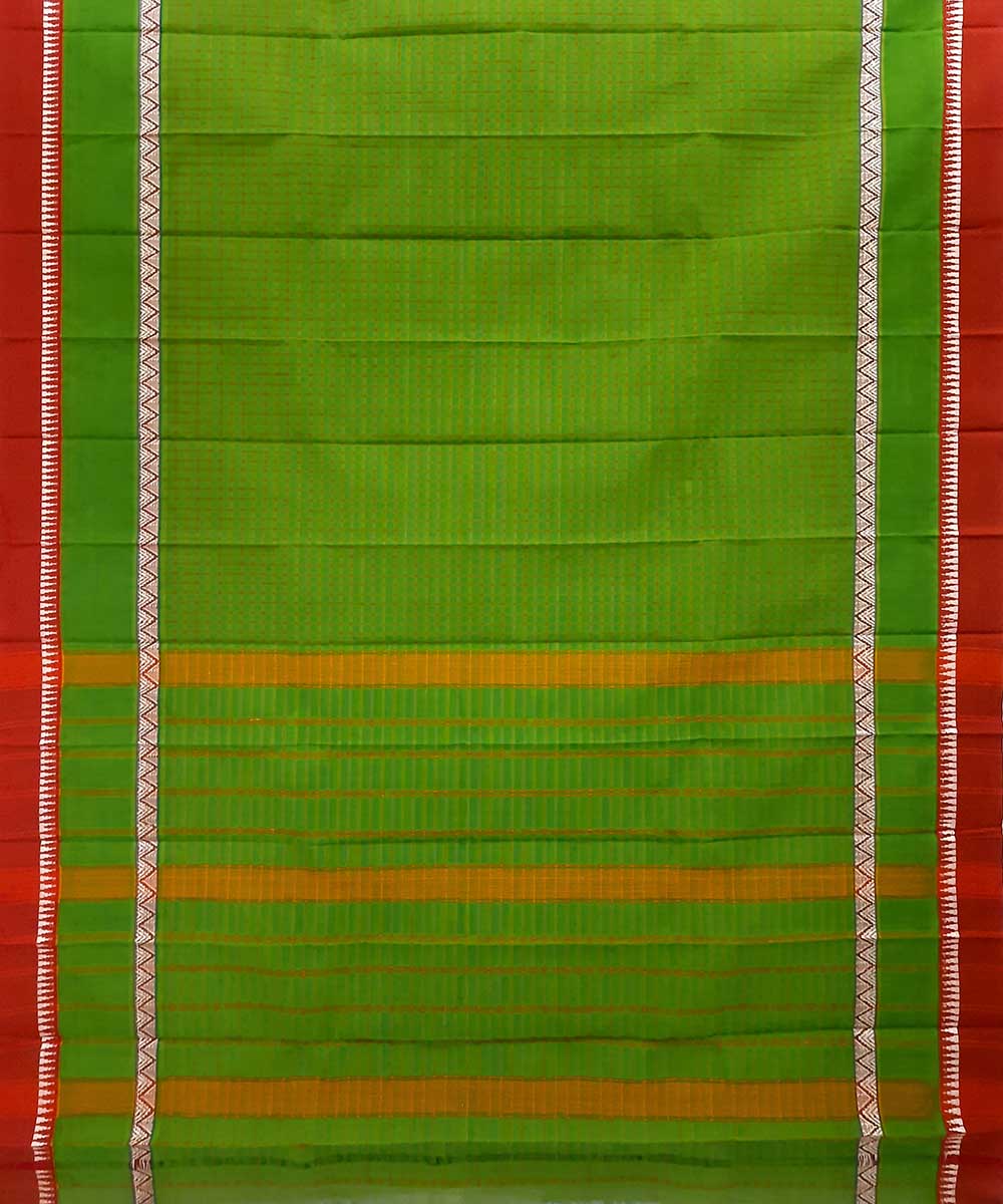 Green handwoven narayanpet cotton saree