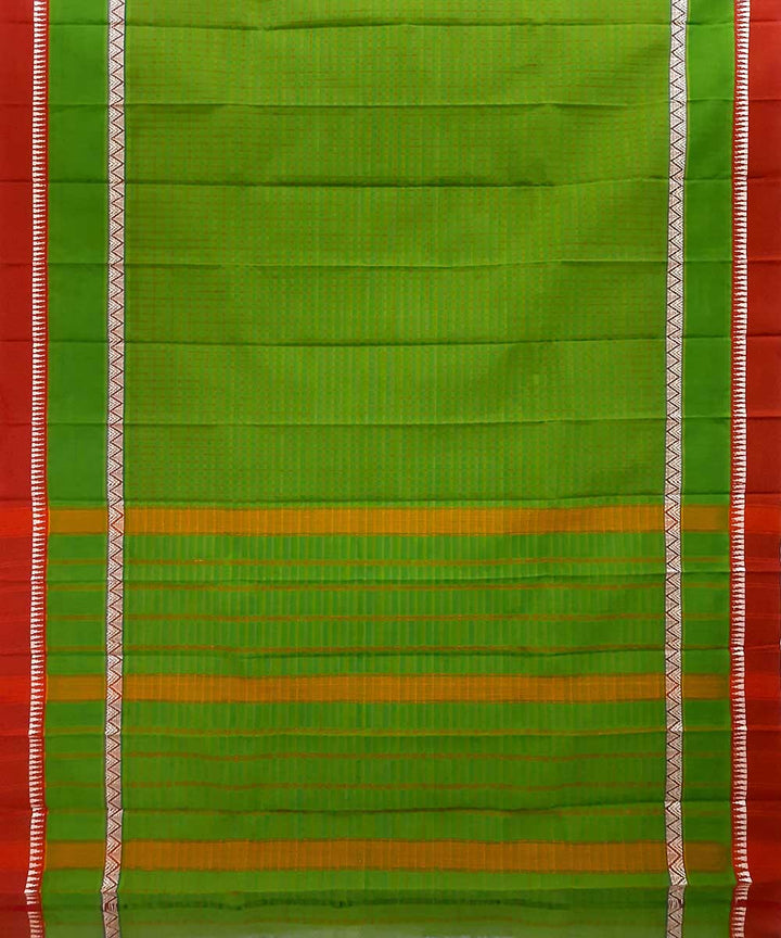Green handwoven narayanpet cotton saree