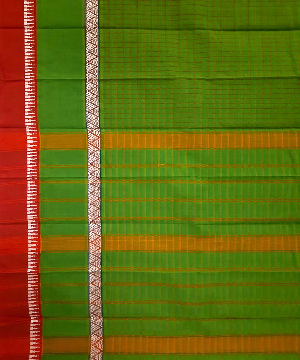 Green handwoven narayanpet cotton saree