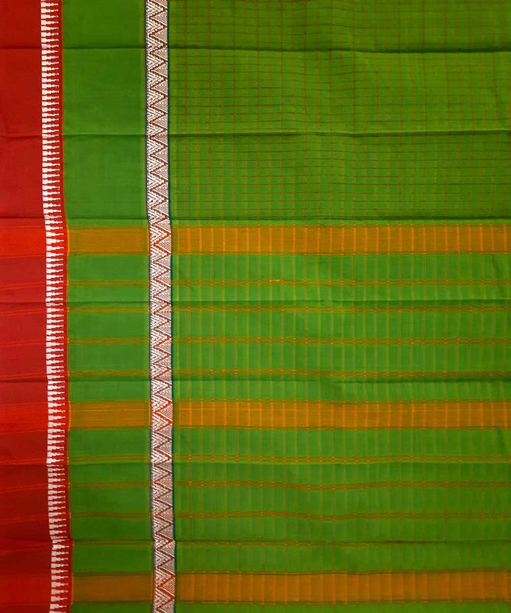 Green handwoven narayanpet cotton saree