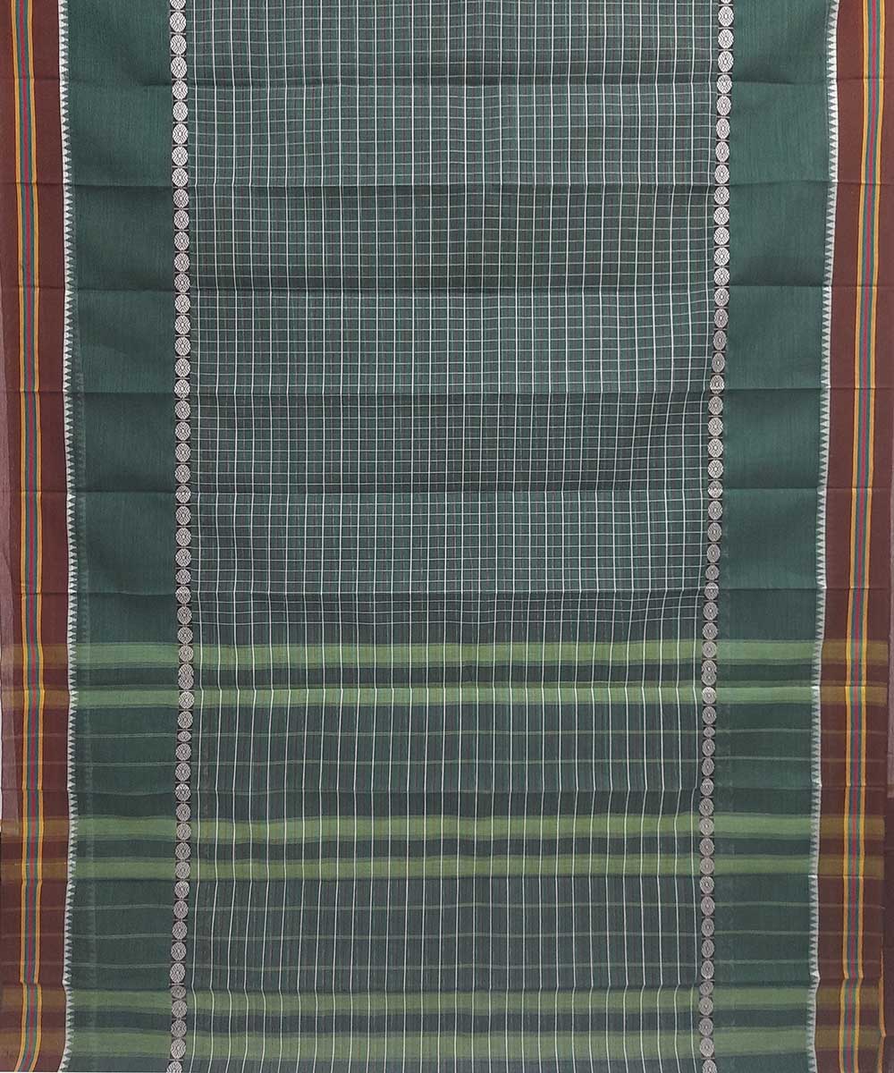 Green handwoven narayanpet cotton saree